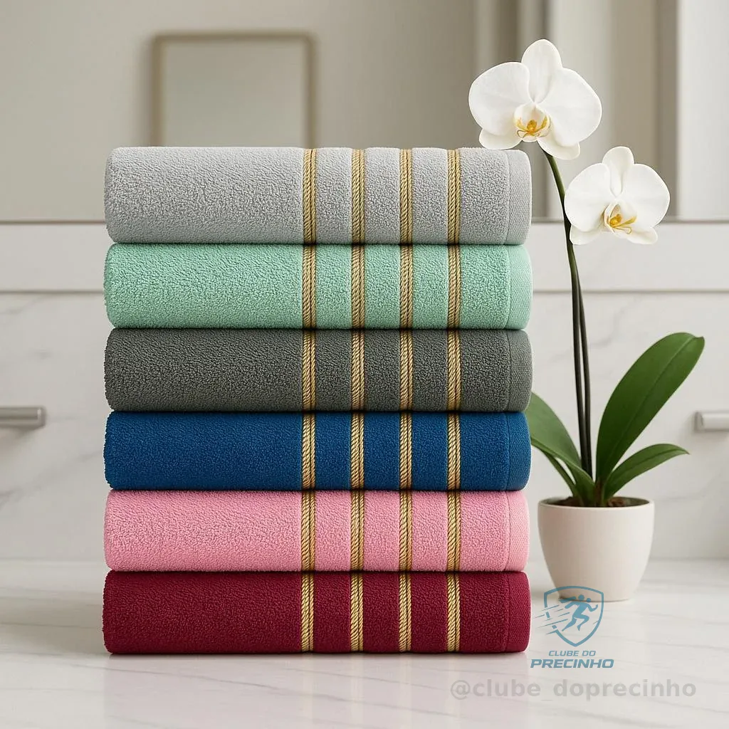 Kit 5 Toalha de Banho Maldivas 100% algodão 60x120cm Sortidas Shopee