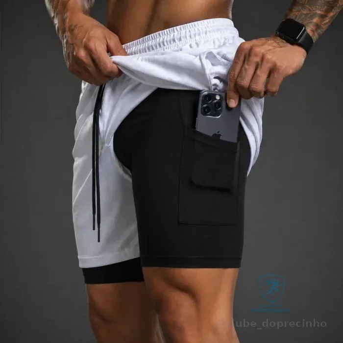Bermuda Compressão Duplo Masculina 2 em 1 Mercado Livre