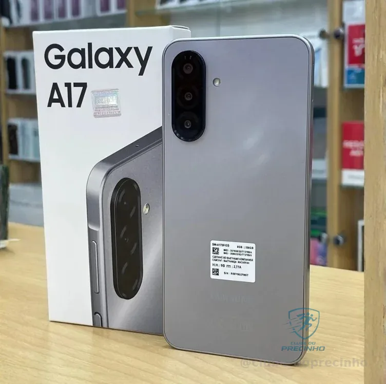 🚀 Celular Samsung Galaxy A17, 128GB, 4GB, 50MP Tela 6.7", IP54 - Cinza