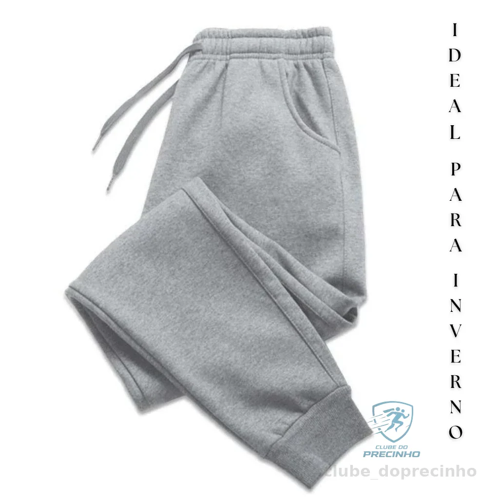 Calça De Moletom Unissex Tecido Peluciado Ideal Para Inverno Shopee