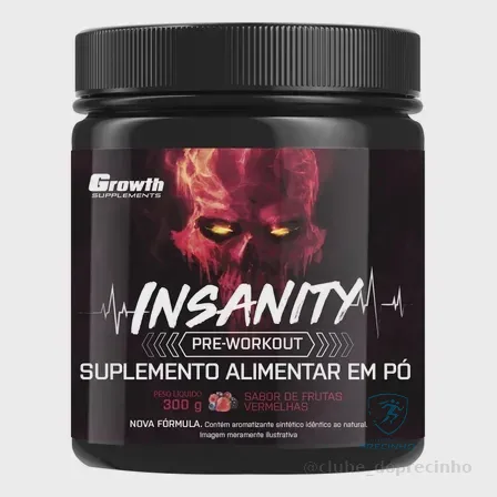 Pré-treino Insanity 300g Growth Supplements - Frutas Vermelhas Mercado Livre