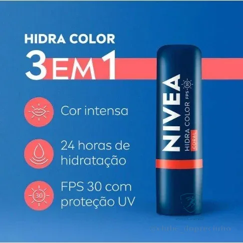 NIVEA Hidratante Labial Hidra Color Coral 4,8GB