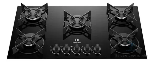 Cooktop 5 Bocas A Gás Electrolux Mesa De Vidro Efficient Grade De Aço Fosco (ke5gr) Bivolt