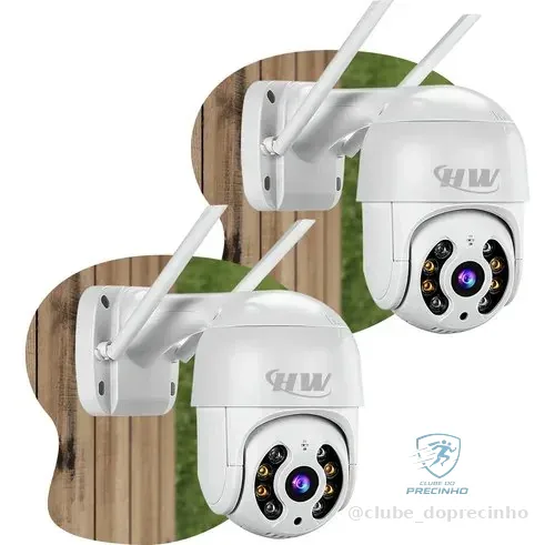 Kit 2 Câmera Segurança Ip Interna Externa Wifi Icsee Infravermelho Prova Dágua - Hw Branco