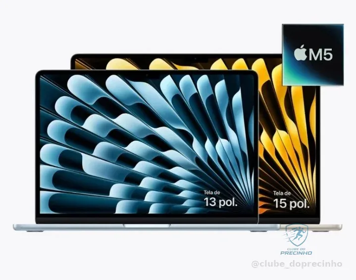 Apple Macbook Air M5 16GB RAM 512GB SSD Tela 13 e 15 Polegadas Novo Lacrado Garantia Apple