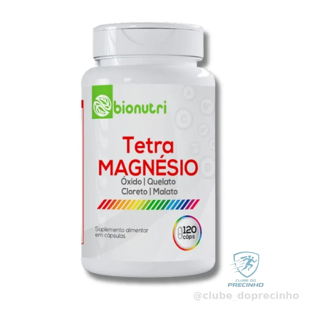 Suplemento Tetra Magnésio 500mg 120 Cápsulas - Bionutri