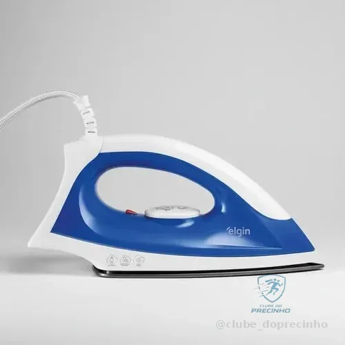 Ferro de Passar a Seco Iron Force Elgin Super Leve Branco e Azul Base Antiaderente 220V