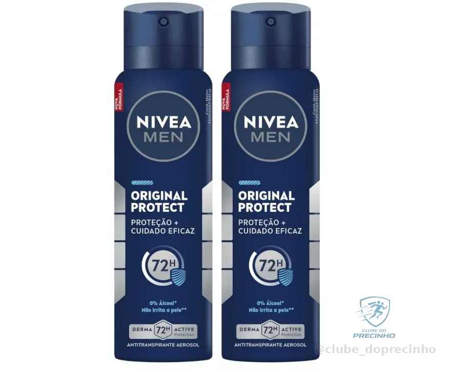NIVEA MEN Kit Desodorante Antitranspirante Aerossol Original Protect 48h 150ml (2 unidades)