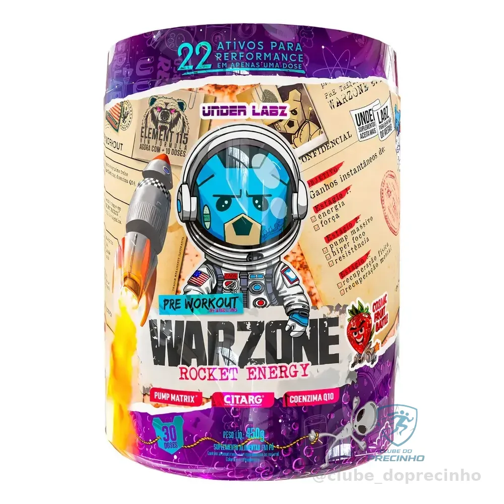 Pré Treino Warzone Pote 450g Under Labz Cosmic Fruit Battle Warzone Rocket Energy Cosmic Fruit 450g