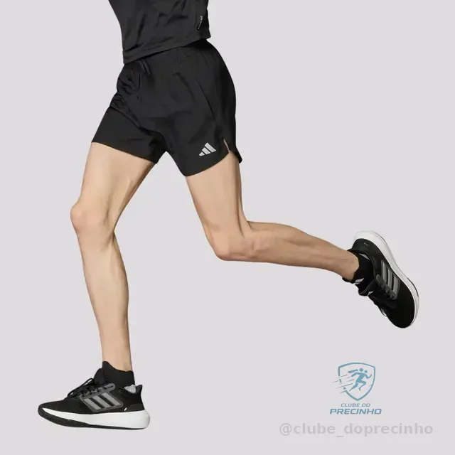 Bermuda adidas Run It Preta E Cinza