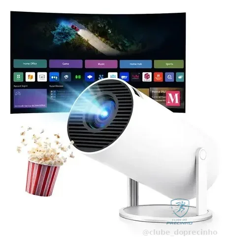Projetor Portátil 4k Hd Android 11.0 Smart Wifi 5g Bluetooth Branco 127/220v