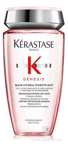Shampoo Antiqueda Fortificante Com Células Nativas De Edelweiss E Raiz De Gengibre Para Cabelos Oleosos, Finos Ou Normais, Genesis Bain Hydra-fortifiant Kérastase, 250ml