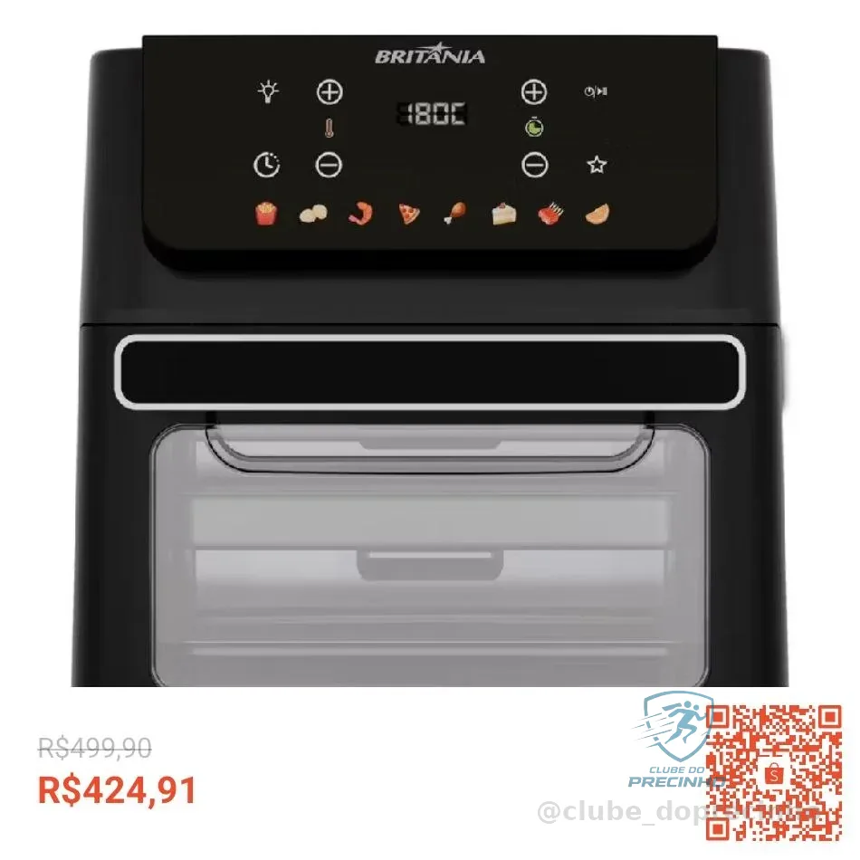 Air Fryer Oven Britânia 11L 8 Funções 1800W BAF11A