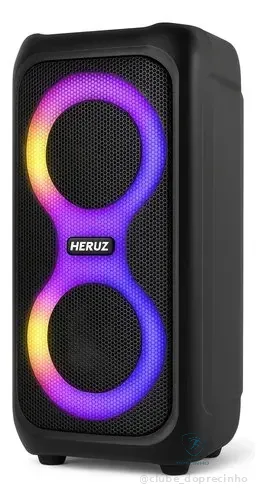 Caixa De Som Bluetooth Caixinha Grande 2 Altos Falantes 10w-hz 5.0 Boombox Com Radio Fm E Entrada Usb Pendrive Preto 127/220v