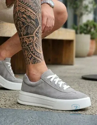 Tênis Sapatênis Masculino Casual Sola Alta Sneaker Básico Cinza 42 Br