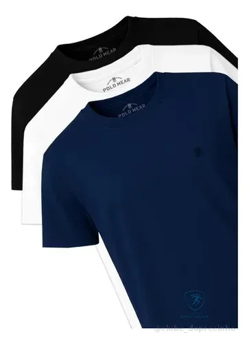 Kit 3 Camisetas Masculinas Polo Wear Sortido 1 G Lisa