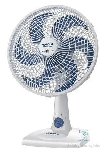 Ventilador De Mesa 30cm Super Power, Mondial, 60w - Vsp-30-w 30 Cm Branco 127v Azul Polipropileno 6