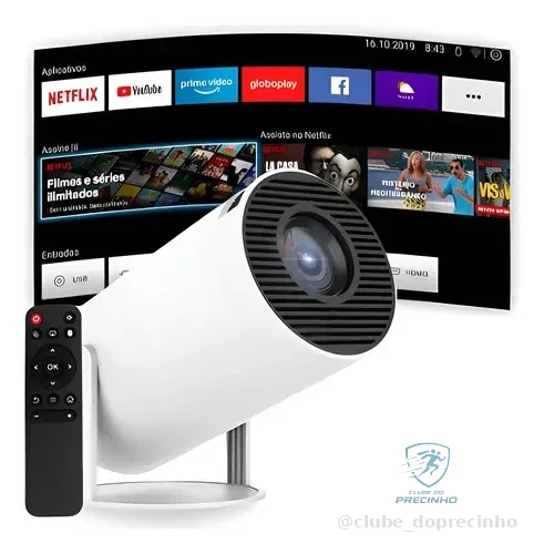 Projetor Smart Portátil Full Hd 4k Bluetooth Android Wifi  Branco 127/220v