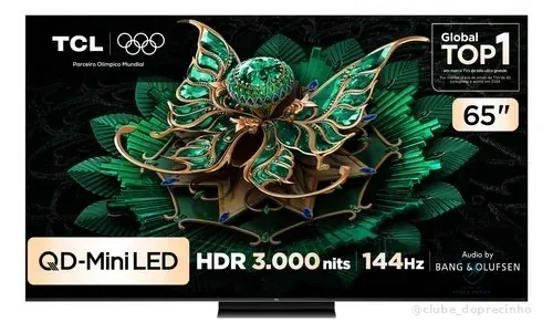 Smart Tv Tcl 65 Polegadas Qled Mini Led 4k C7k Wifi Bluetooth Google Tv 4 Hdmi 144hz Hdr10+ 65c7k