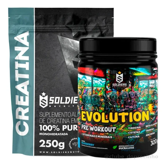 Kit Soldiers Creatina 250g + Pré-treino Evolution 300g Mercado Livre