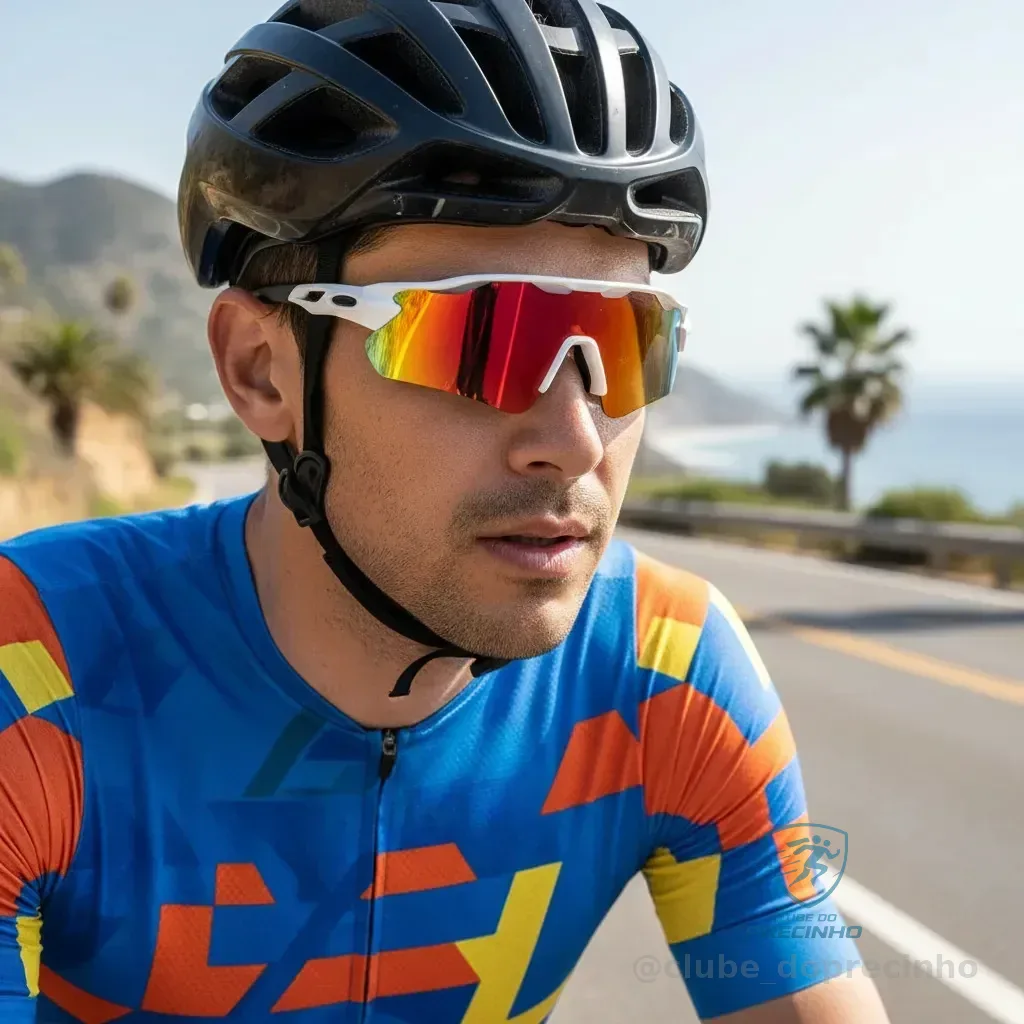 Óculos Esportivo Ciclismo Bike Proteção Uv 400 Lente Branco Branco/multicolor