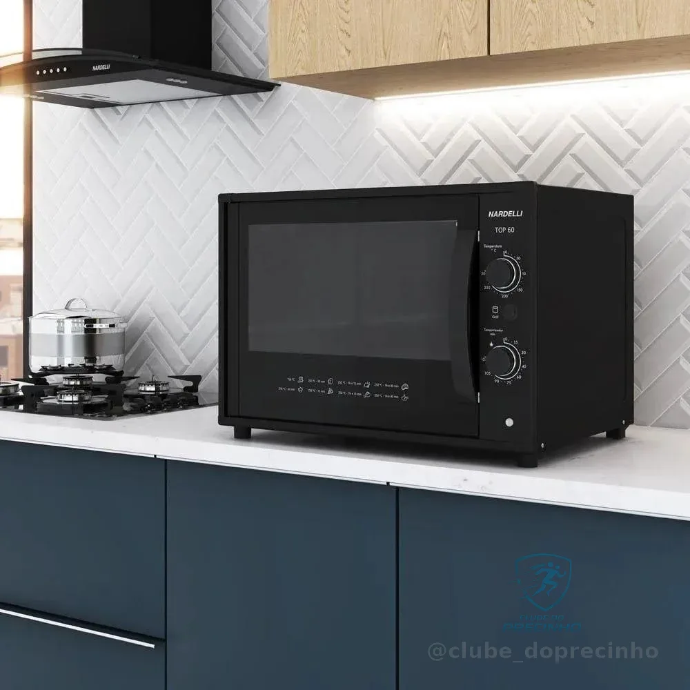 Forno Nardelli El�trico Bancada Top 60 Black 60 Litros
