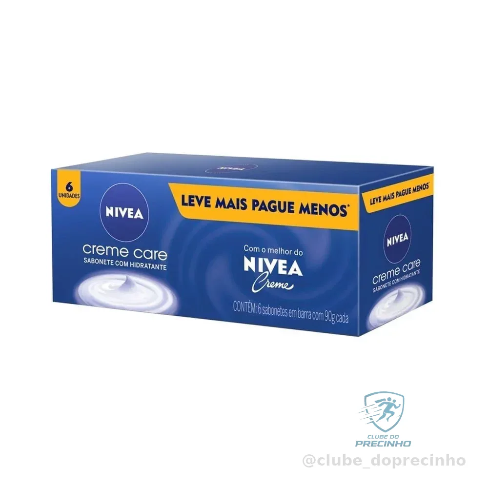 Sabonete Em Barra Hidratante Nivea Creme Care Promo 6 Unidades 90g