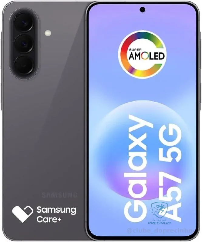 Celular Samsung Galaxy A57 5G 256GB, 8GB RAM, Câmera Tripla de até 50MP OIS, Selfie de 12MP Video HDR, IP68, Tela Super AMOLED 6.7", NFC, Recursos AI, Até 6 Atualizações de Android e Segurança (Cinza)