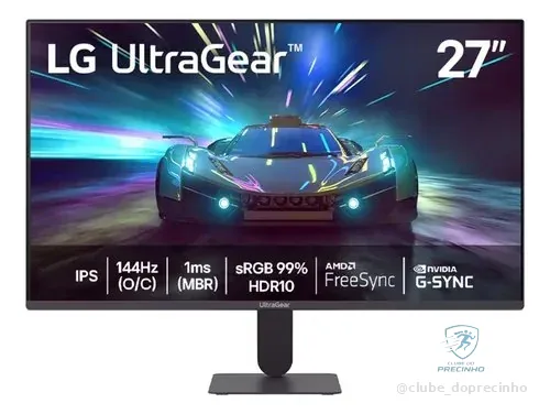 Monitor LG Ultragear 27g411a-b 27 ,fhd, 144hz, 1ms (mbr), Nvidia G-sync, Amd Freesync, Hdr10 Preto 127/220v