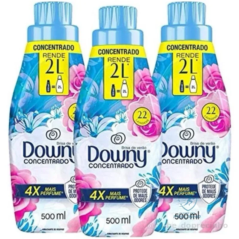 Kit 3un Downy amaciante concentrado fragrância brisa de verão 500mL