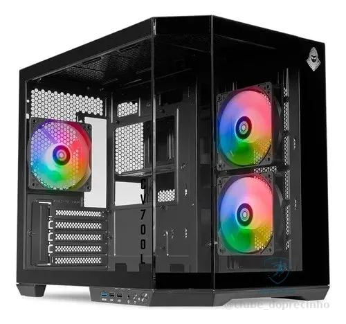 Gabinete Gamer Mancer Cv700l Mid Tower Lateral/vidro, 3 Fans