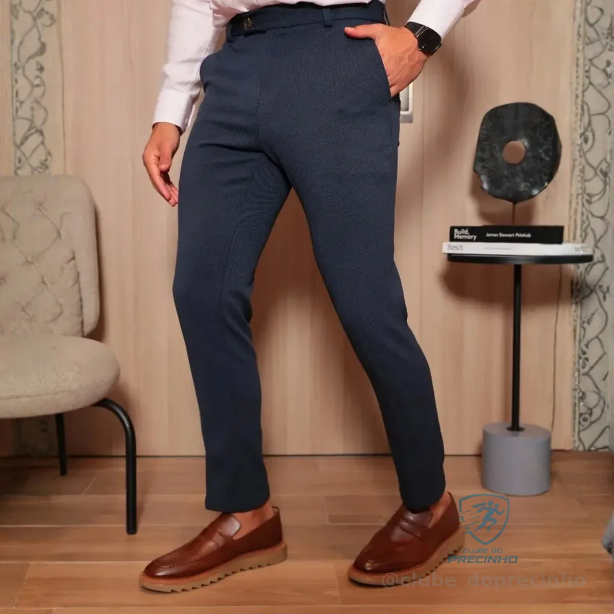 Calça Social Alfaiataria Masculina Malha Elastano Stretch Mercado Livre
