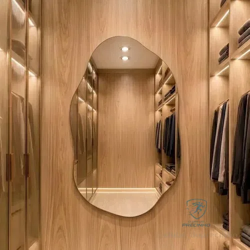 Espelho Vildrex Roma 70x50cm Design Moderno Lapidado Luxo Suporte