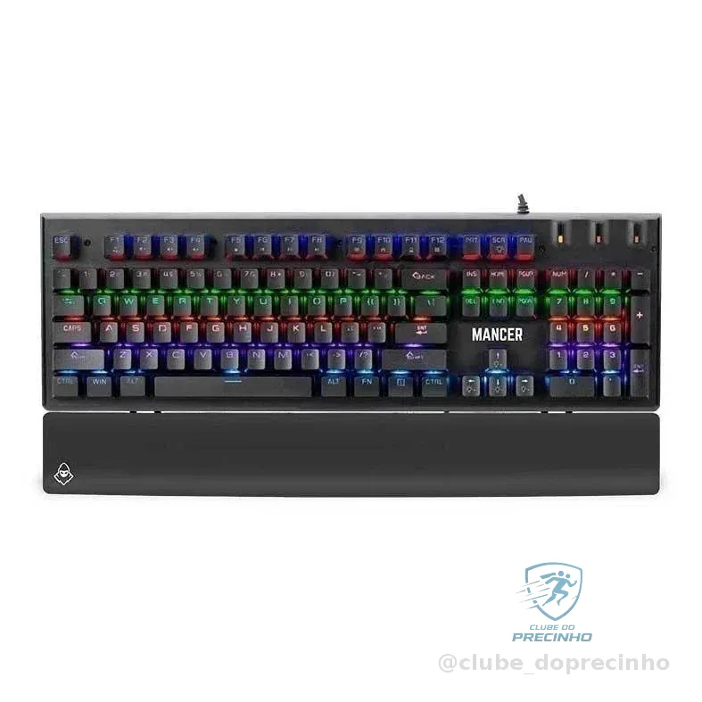 Teclado Mecanico Mancer Tharix, Rainbow, ABNT2, Switch Vermelho, Preto, MCR-THX-RBW01