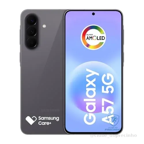 Celular Samsung Galaxy A57 5G 128GB, 8GB RAM, Recursos AI (Cinza)