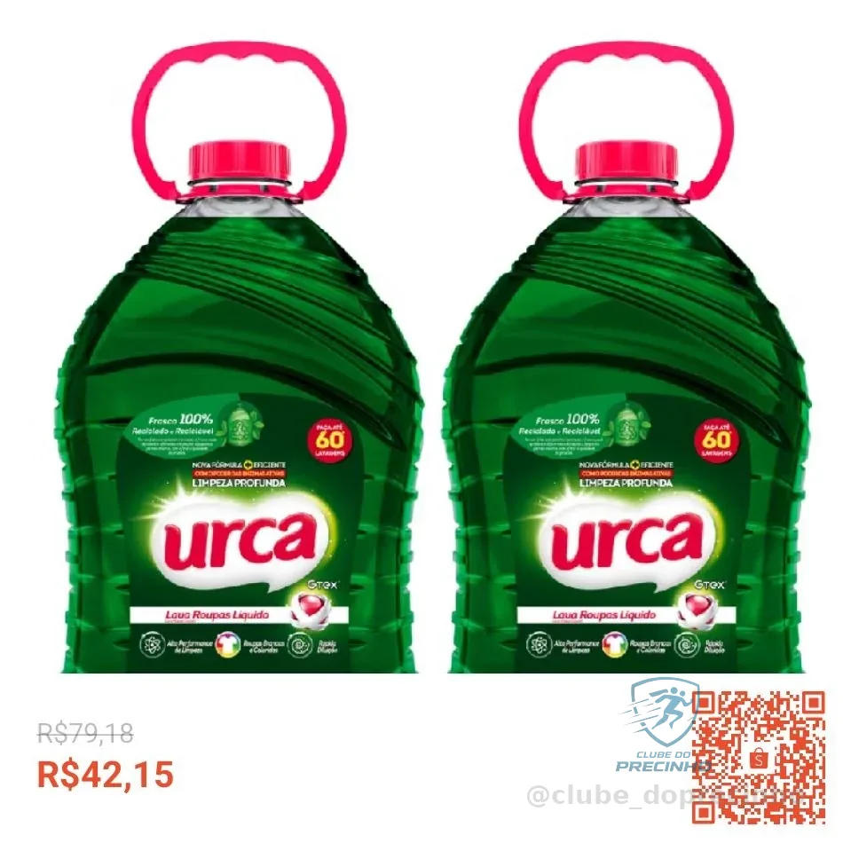 Kit 2 Lava Roupas Liquido Urca - 5l