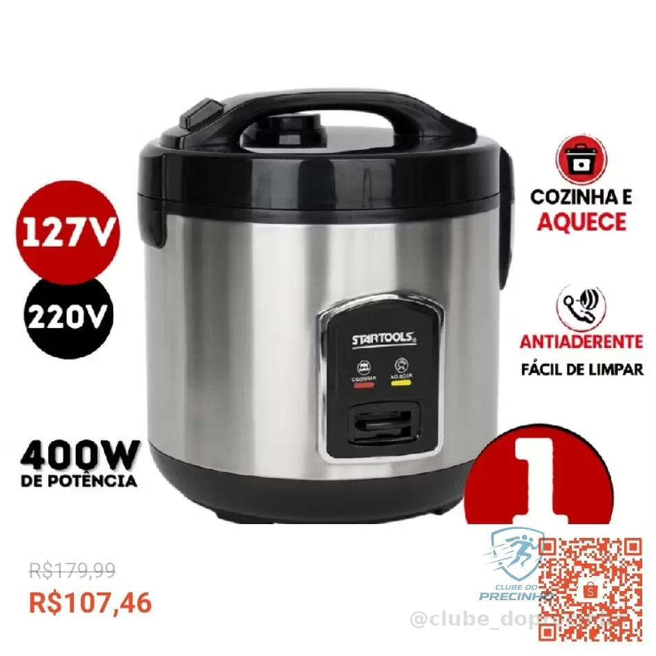 Panela Elétrica De Arroz 127v ou 220v 5 Xícaras 1 Litro Antiaderente