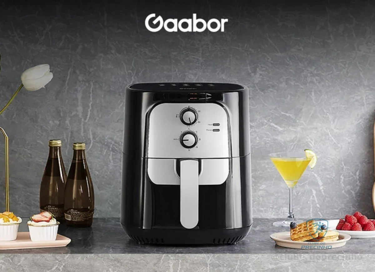 Fritadeira Elétrica Sem Óleo Air Fryer 5.5L Gaabor Jumbo Family 1400w 127V ou 220V Vintage