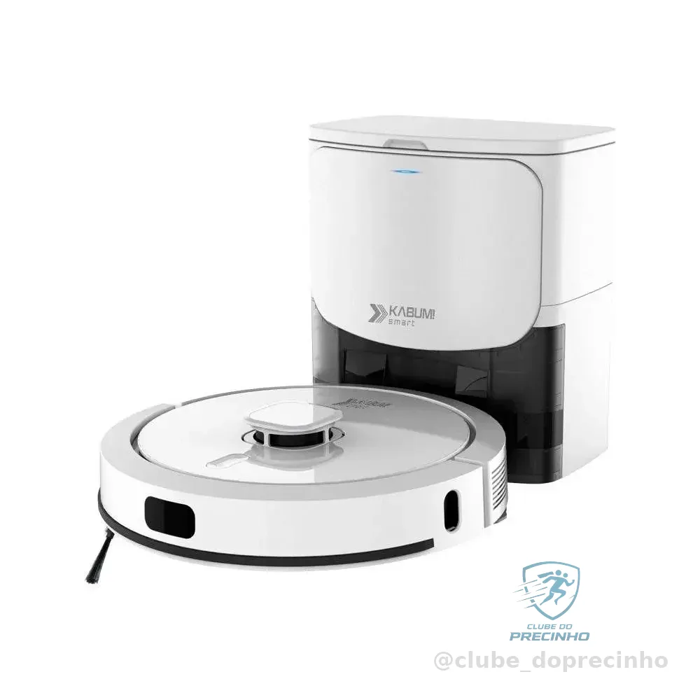 Robo Aspirador E Passa Pano Kabum Smart 900 5 Modos De Limpeza Base 2 Em 1 Mapeamento 3D 127V Branco Kbsf011