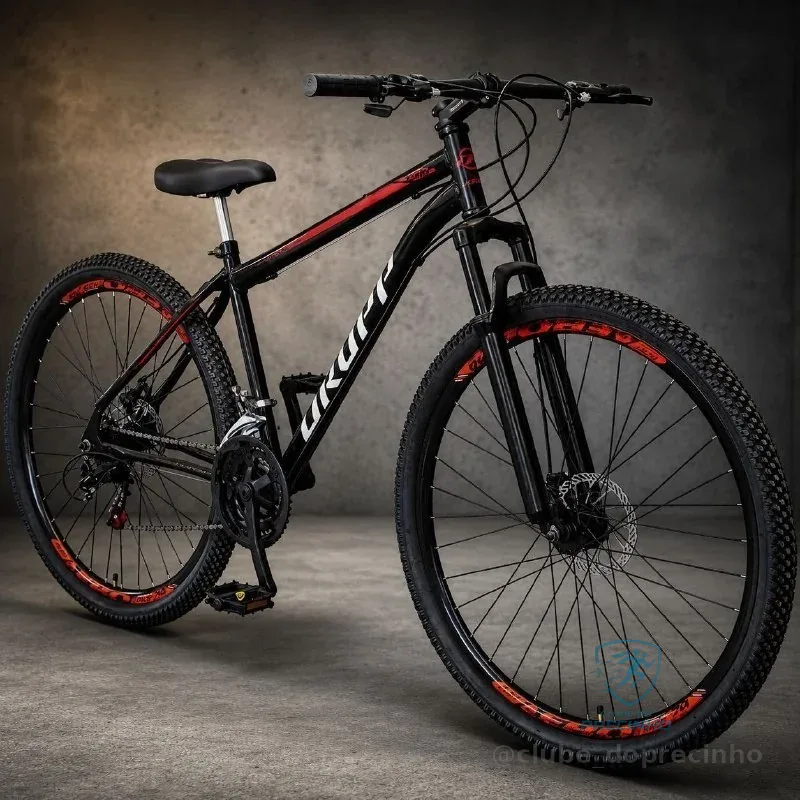 Bicicleta Aro 29 Dropp Sport Aço Carbono 21 Marchas Vel Freio a Disco e Suspensão