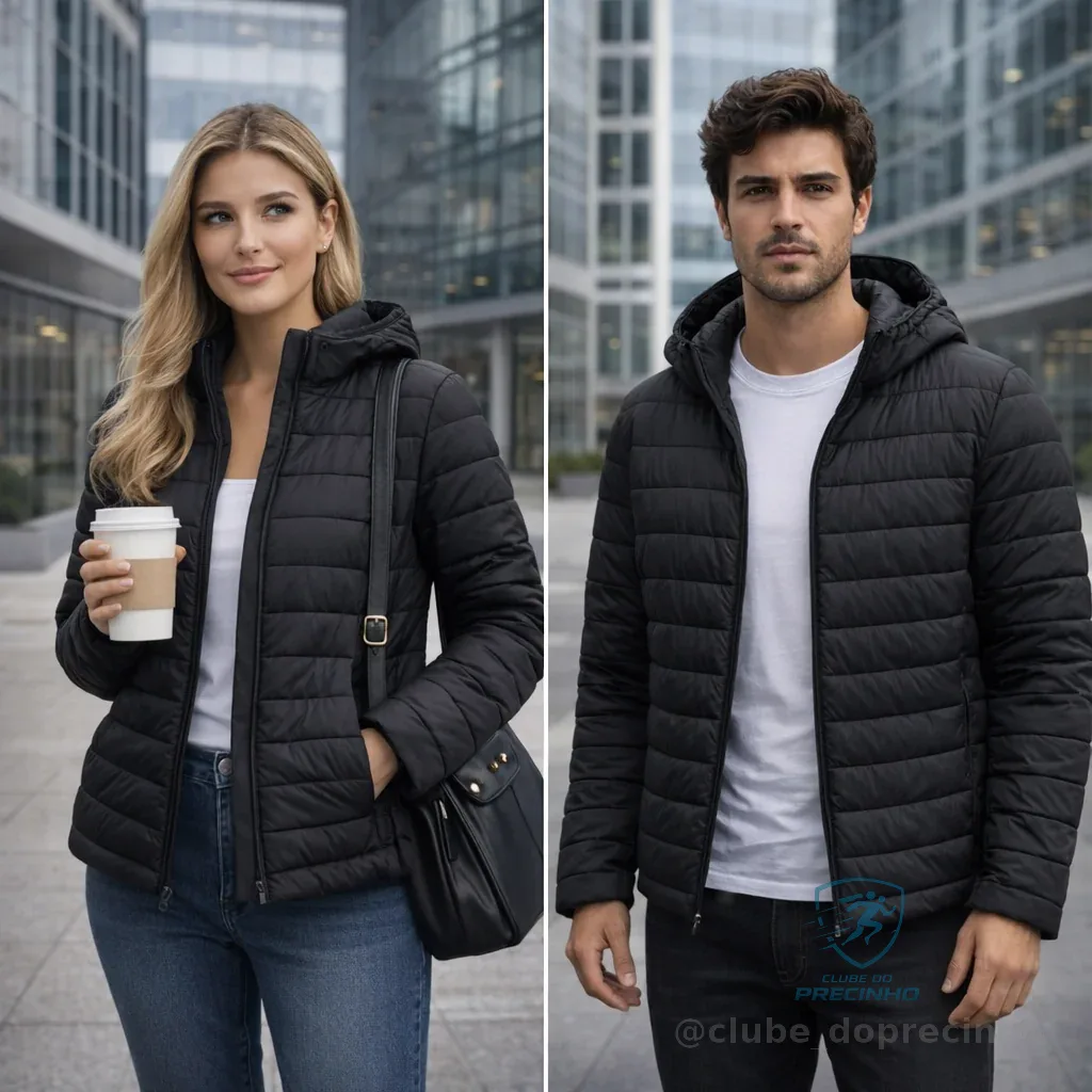 Jaqueta Bobojaco Impermeável Becker Nylon Puffer Masculino com Bolsos e Capuz Shopee