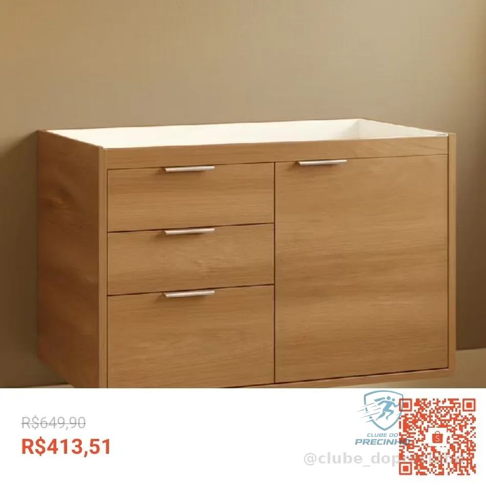 Gabinete De Banheiro Select 76cm Sem Cuba Fimap Montado