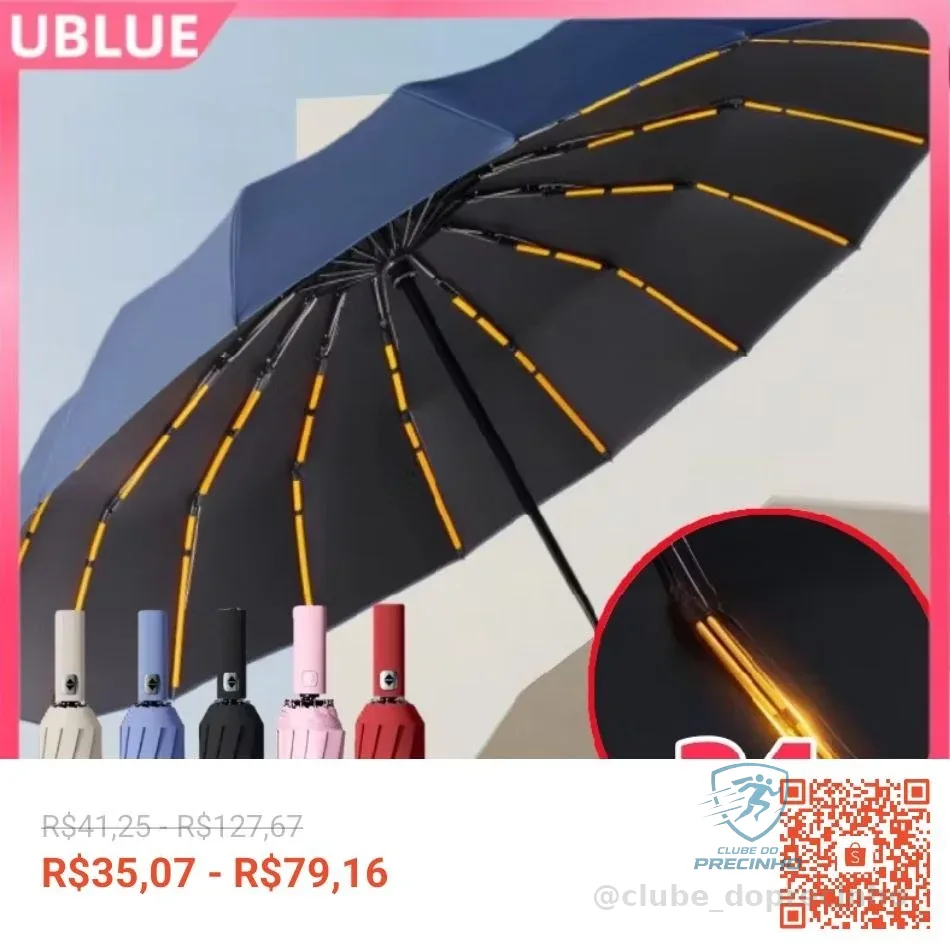 Guarda Chuva Automático Dobrável Sol Dupla Utilização Reforço À Prova De Vento Proteção UV UP50 +