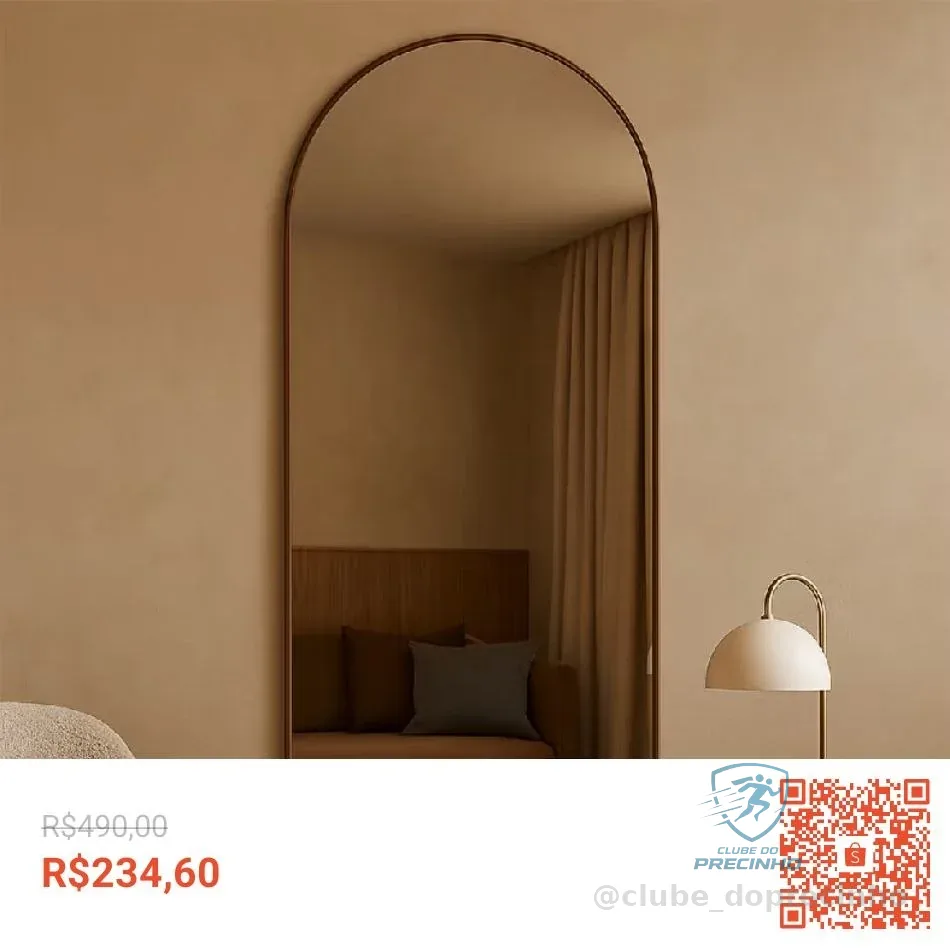 Espelho Portal 160x70cm Corpo Inteiro Grande Para Loja Estúdio Recepção Sofisticado