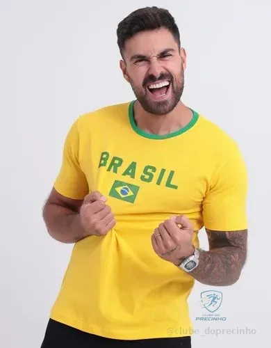 Camiseta Do Brasil Masculina Camisa Copa 2026 Amarela Verde Amarelo G