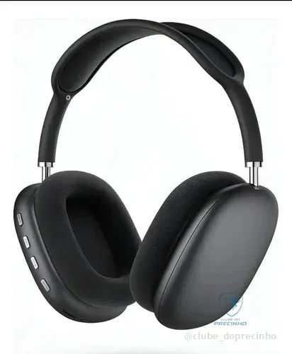 Fone Headset Sem Fio C/ Microfone Arco Ajustável P/ Academia Preto