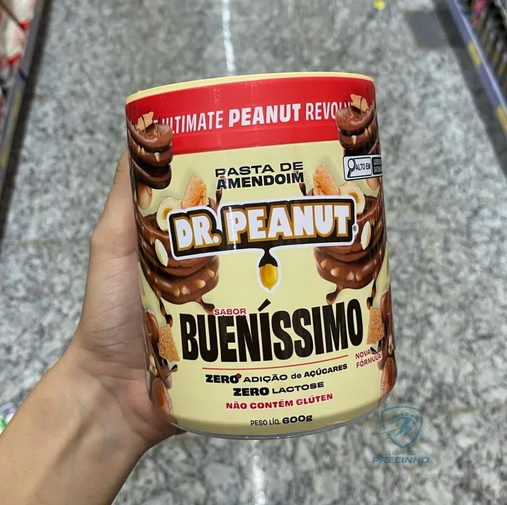Pasta de amendoim com whey protein Bueníssimo 600g - Dr. Peanut Mercado Livre