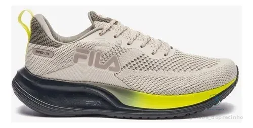 Tênis Esportivo Masculino Speed Lite Fila Bege/oliva Medio/limao Lisa 43 Br