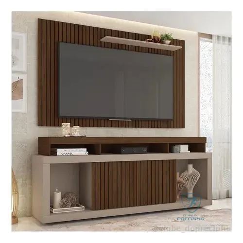 Rack Com Painel Para Tv Até 65 Polegadas Marrom Life Caemmun Marrom