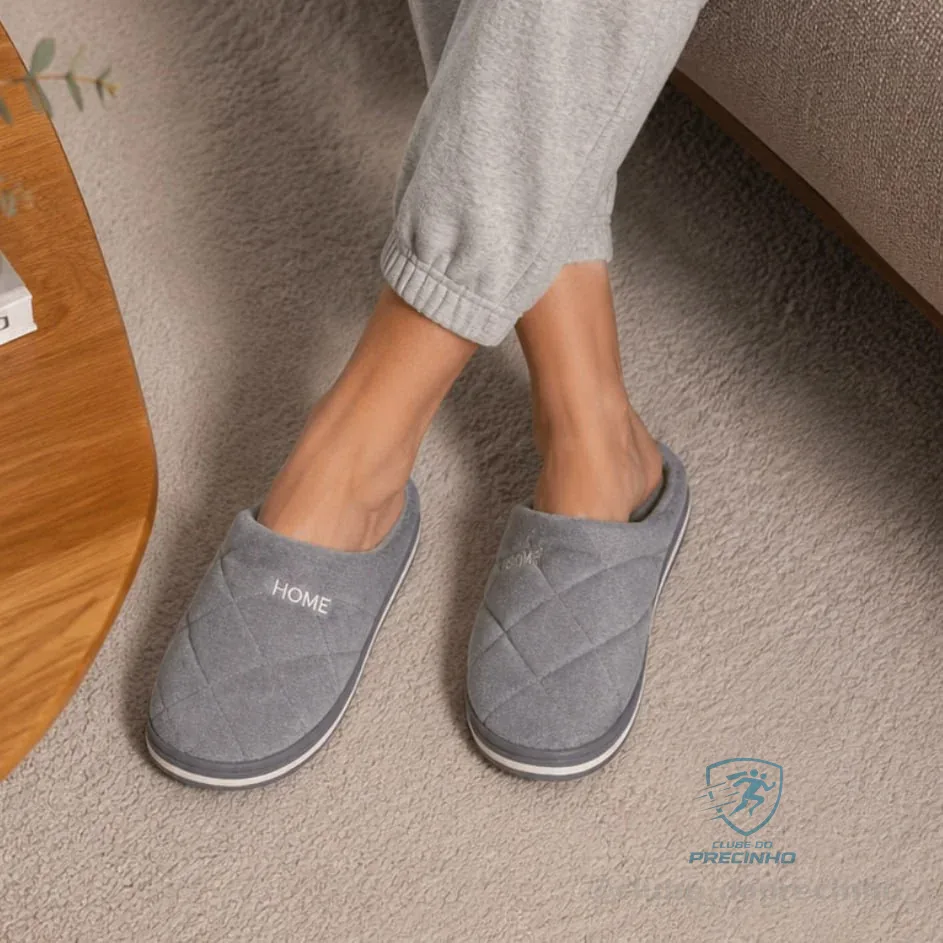 Pantufa Chinelo Forrada Home Riscos Quadrados Inverno By-626 Mercado Livre